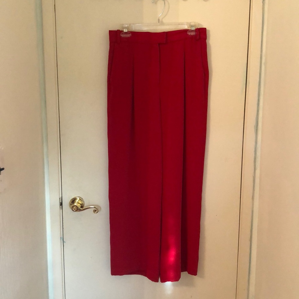 Aritzia Babaton Wide Leg Red Pants